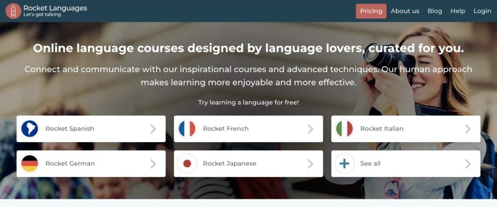 Rocket Languages Homepage