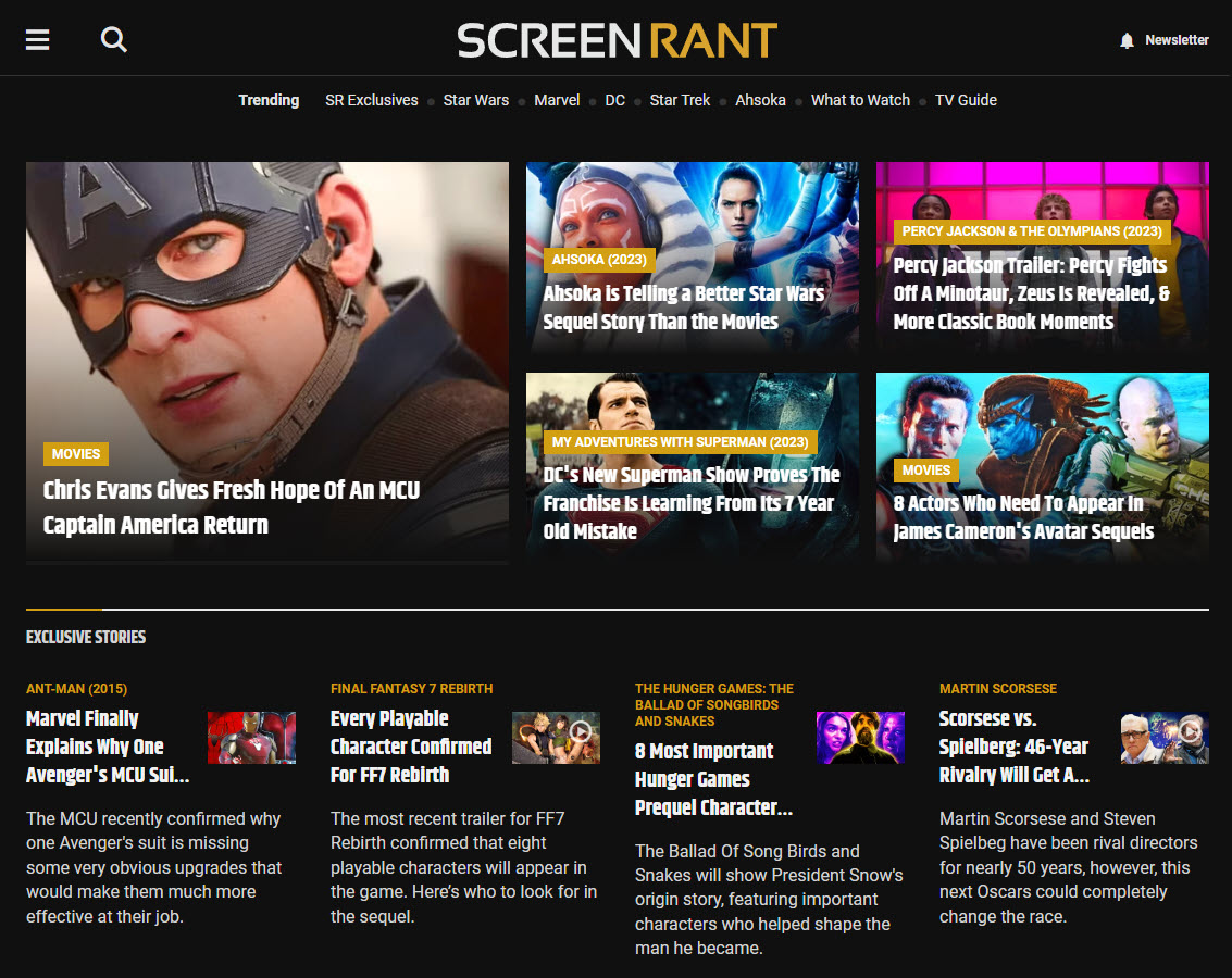 screen rank homepage