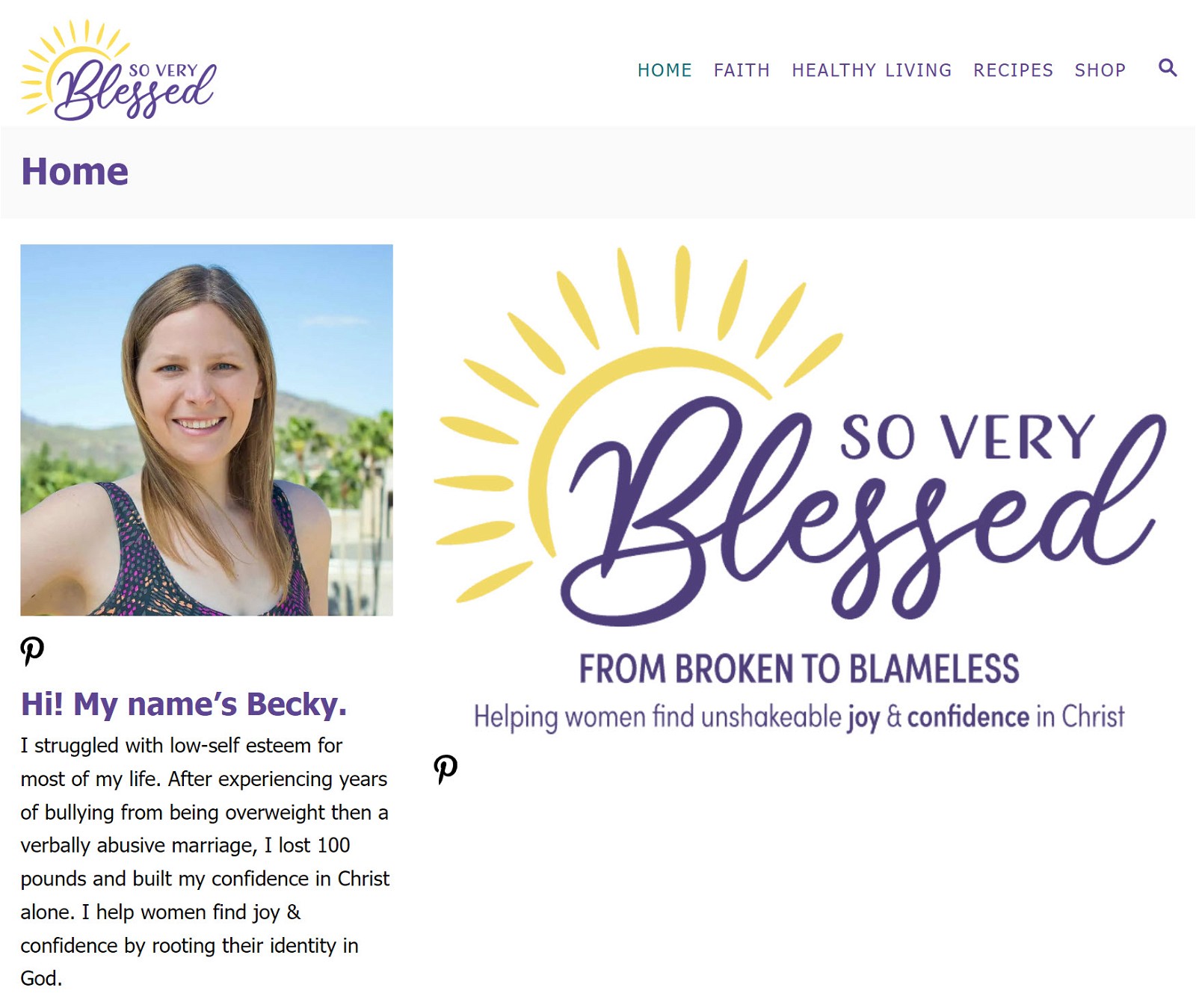 So Very Blessed homepage