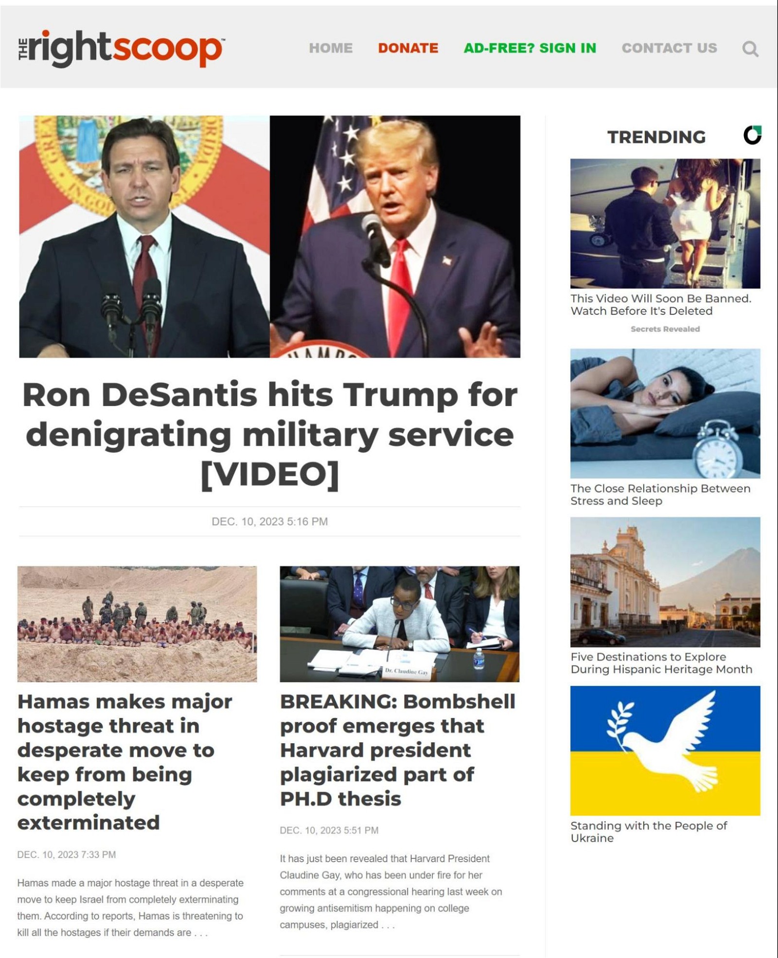 The Right Scoop homepage