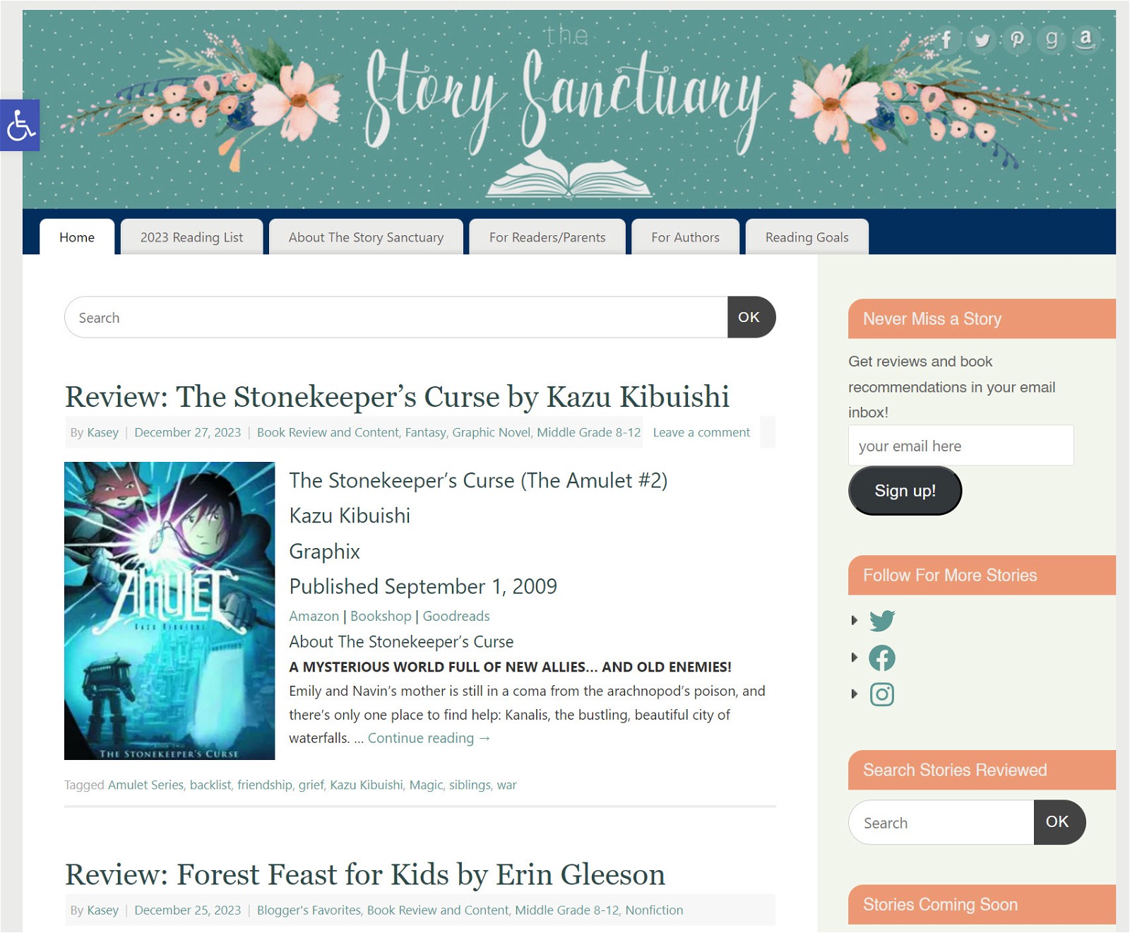The Story Sanctuary homepage