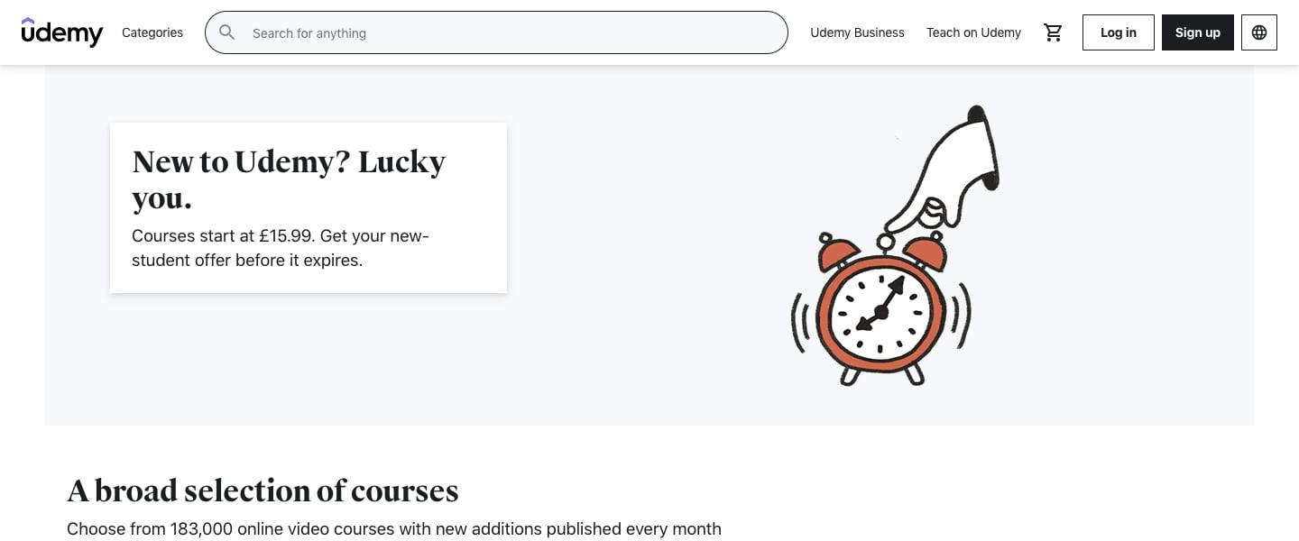 Udemy Homepage