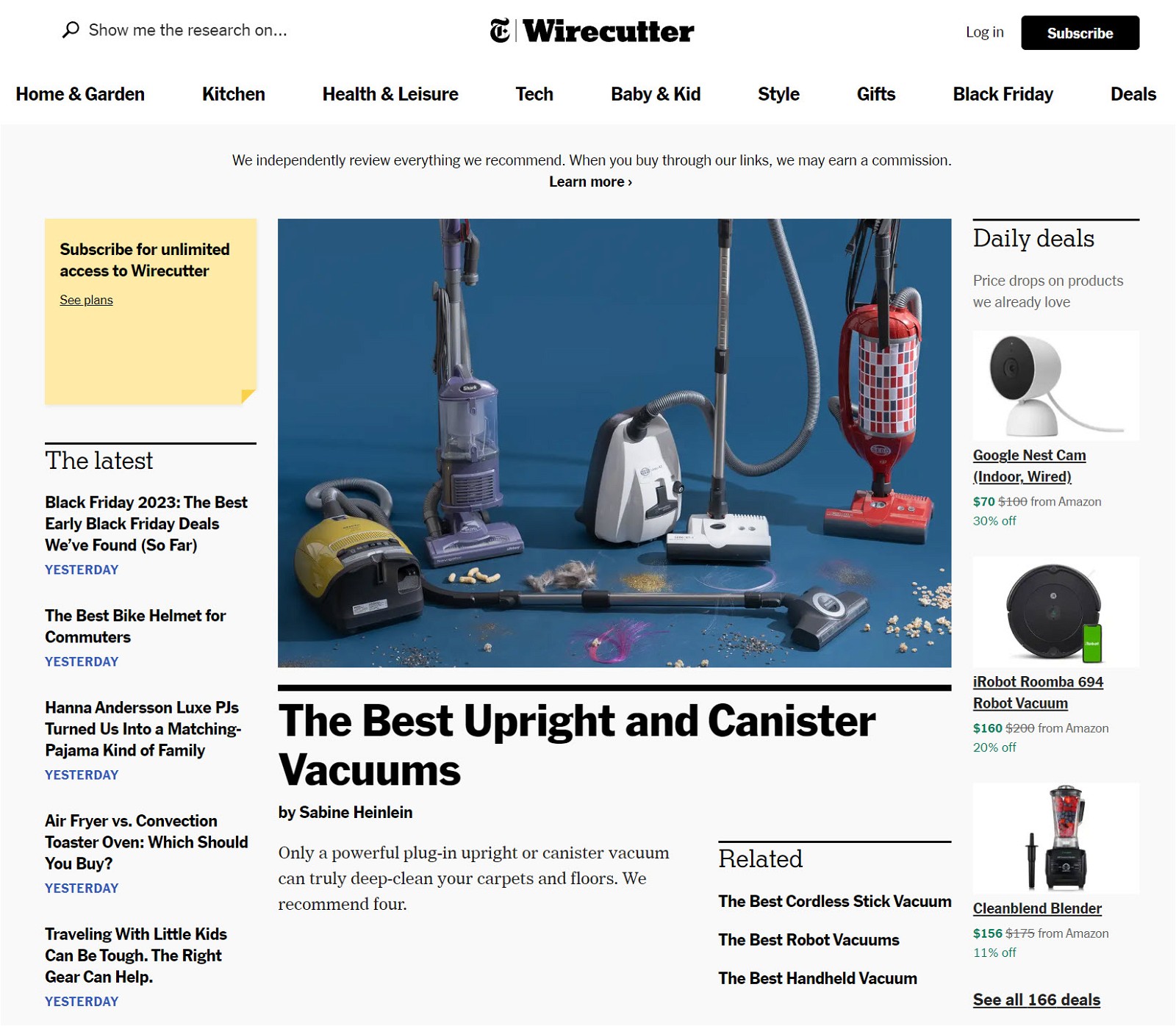 wirecutter homepage