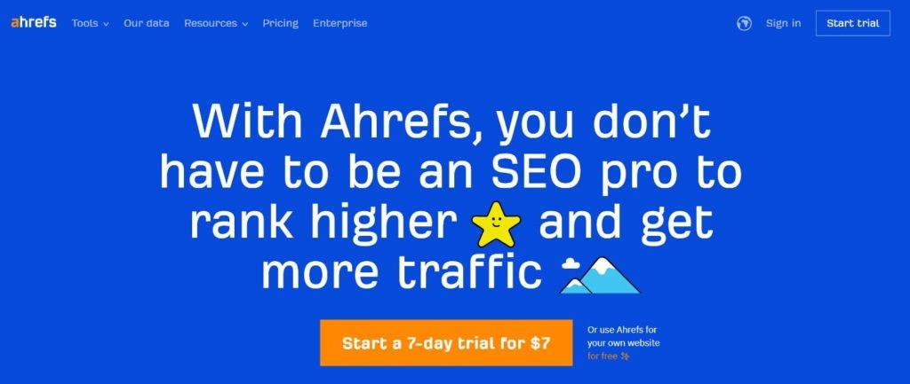 Ahrefs Homepage