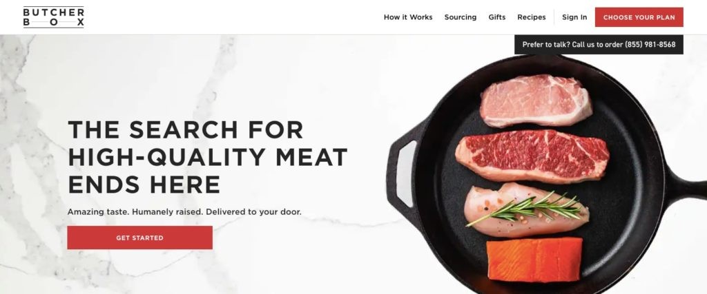 Butcher Box Homepage