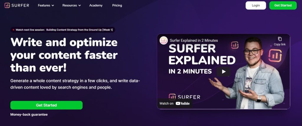 Surfer Seo Homepage