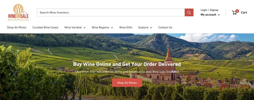 Wineonsale Homepage