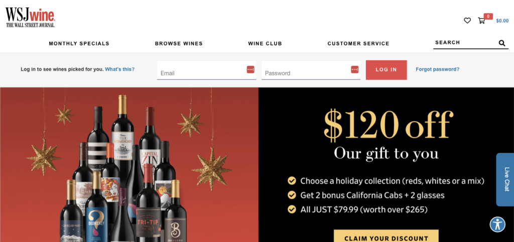 wsj wine homepage