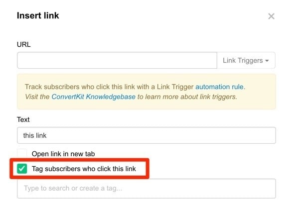 ConvertKit subscribers Tracking with Link Tigger
