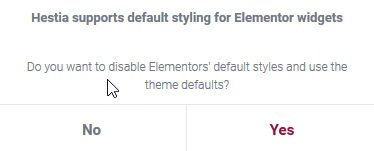 Elementor default styles