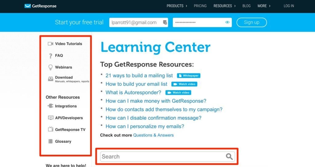GetResponse Learning Center