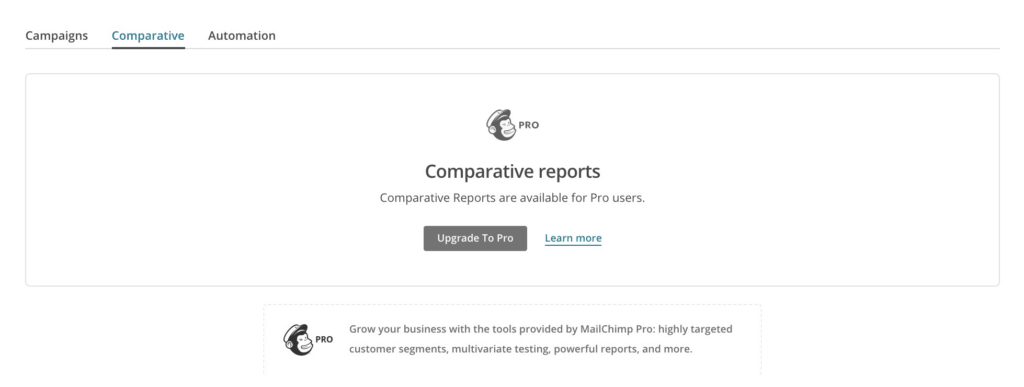 MailChimp Comparative Reports