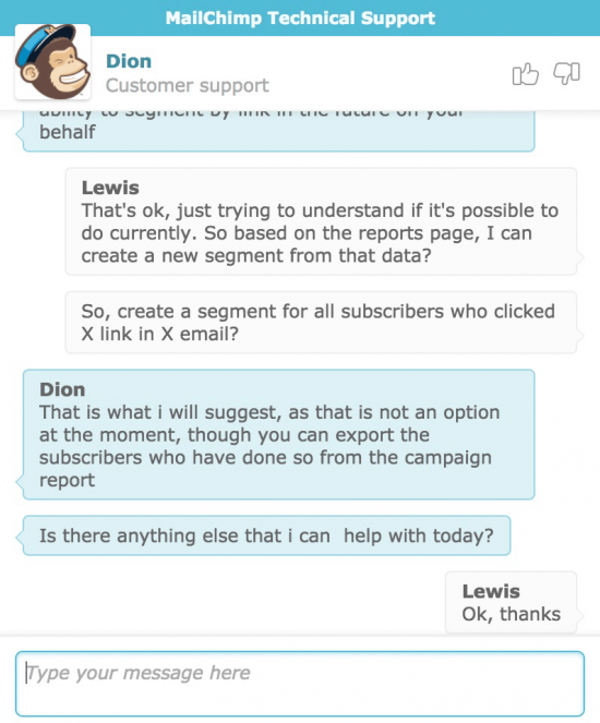 MailChimp Customer Support