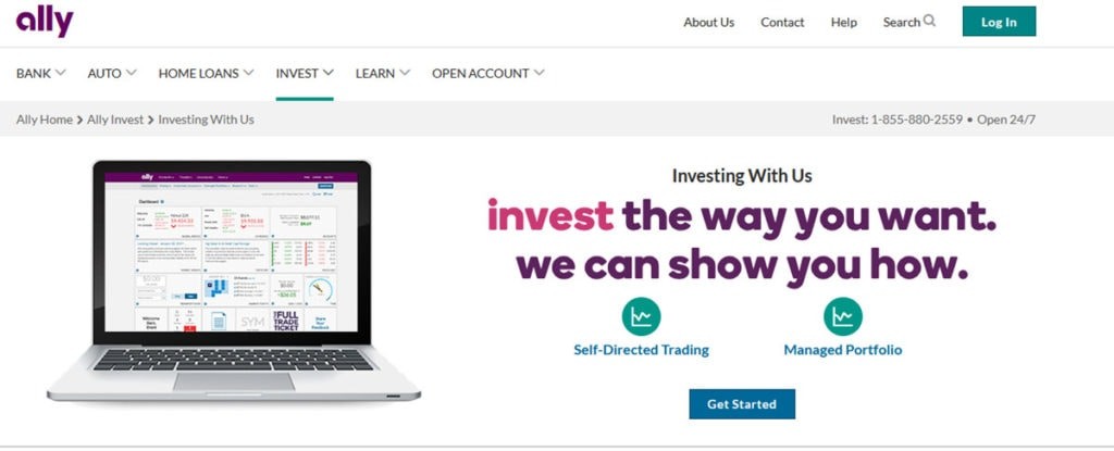 Ally Invest Homepage