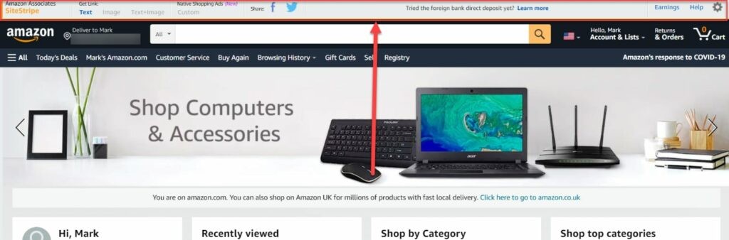 Amazon Associates Sitestrip