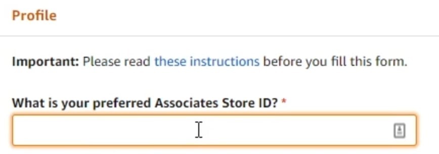 Amazon Associates Store Id