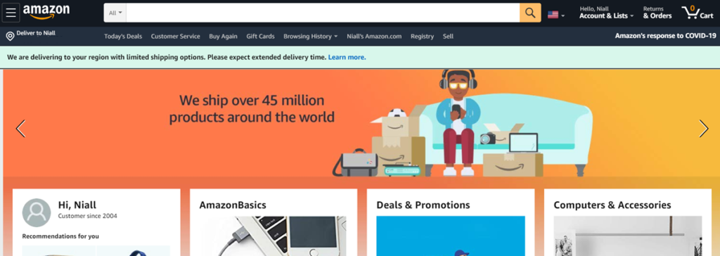 Amazon Com Homepage Screenshot