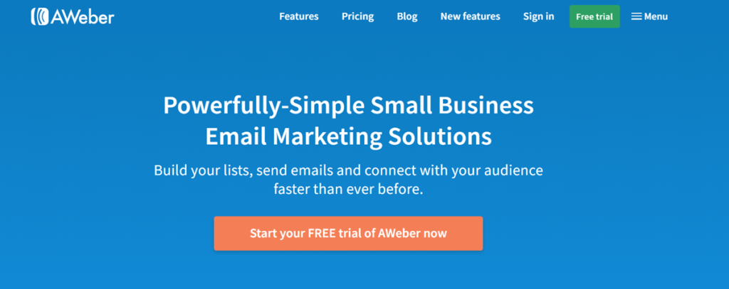 Aweber Homepage Screenshot