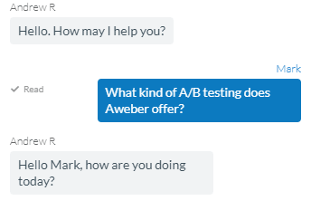 Aweber Support Chat Conversation