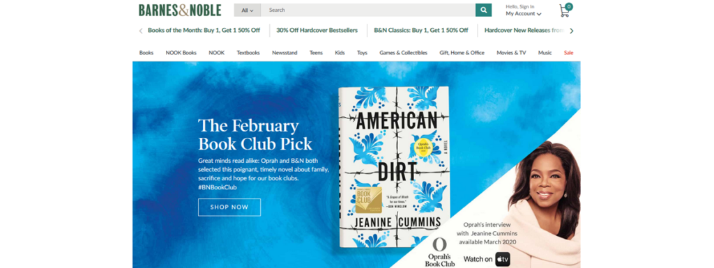Barnes & Noble Homepage Screenshot