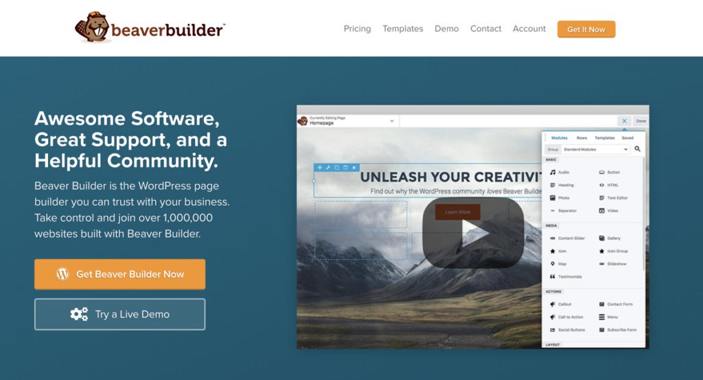 Beaver Builder Homepage Screenshot