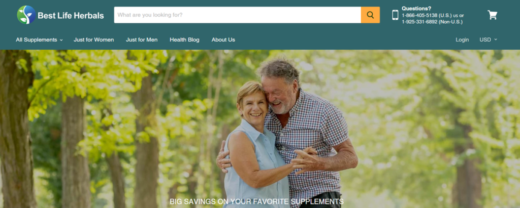Best Life Herbals Homepage Screenshot