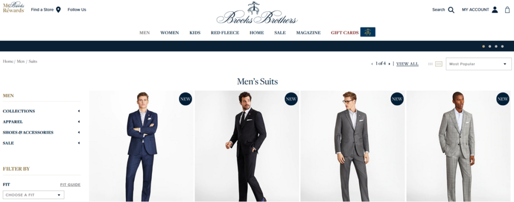 Brooks Brothers Homepage Screenshot