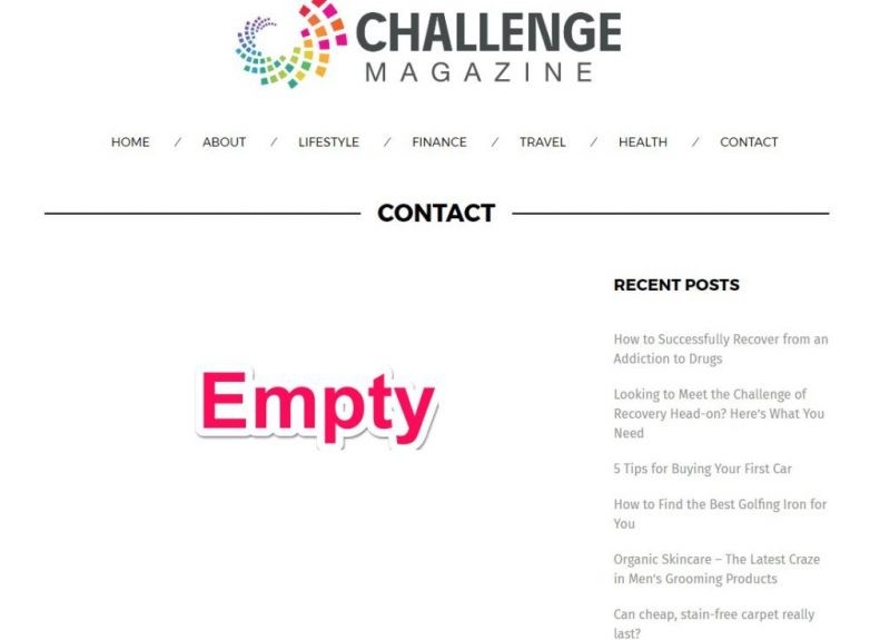 Challengemagazine.com Contact Page