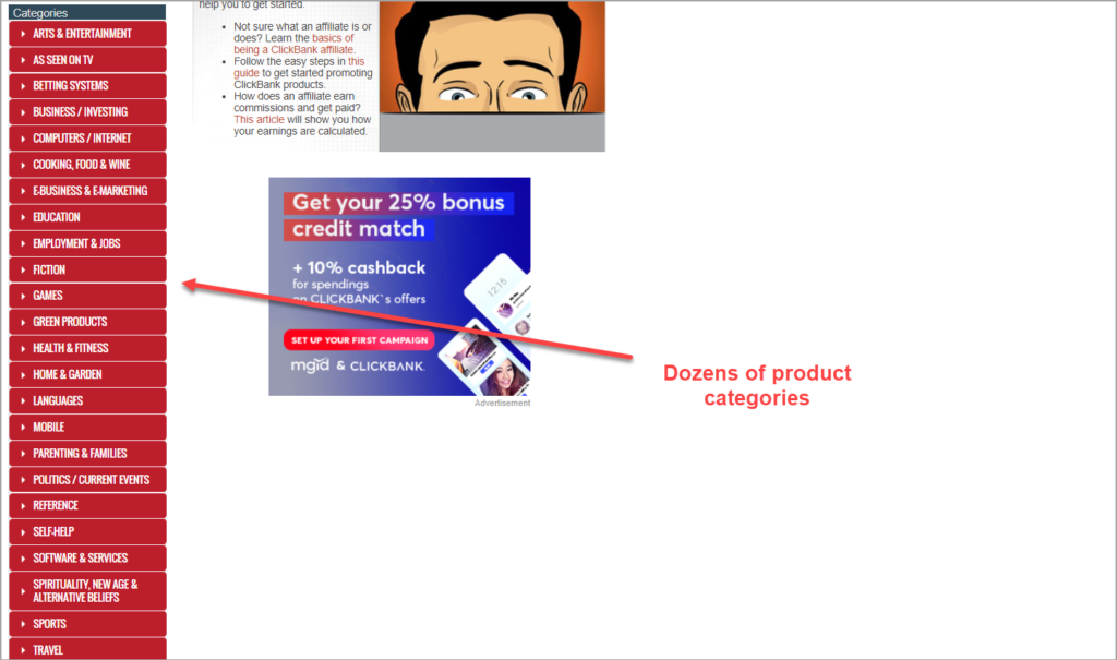 Clickbank Product Categories