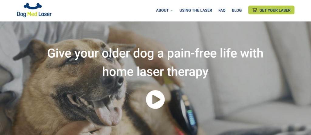 Dog Med Laser Homepage Screenshot