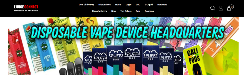 Ejuice Connect Homepage Screenshot