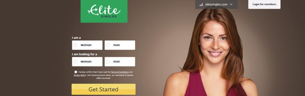 Elite Singles Homepage Screenshot