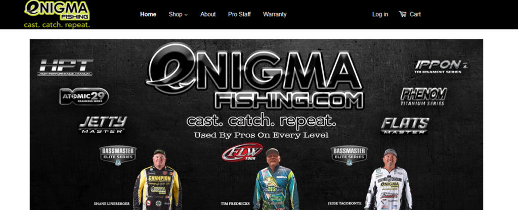 Enigma Fishing Homepage Screenshot