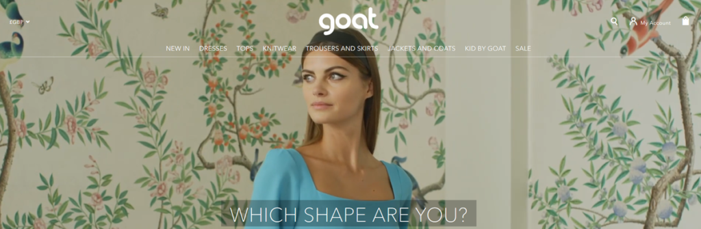 Goat Fashion Homepage Screenshot