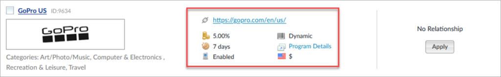 Gopro Affiliate Program Stats