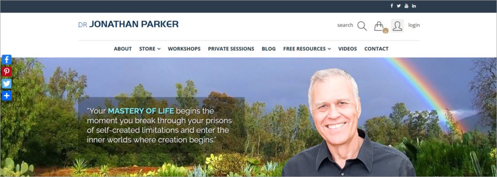Jonathan Parker Homepage Screenshot
