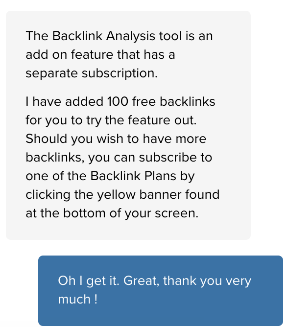 Longtailpro Backlink Analysis Tool Support Comment