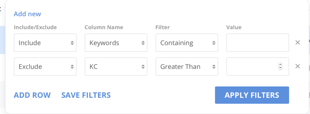 Longtailpro Keyword Filters