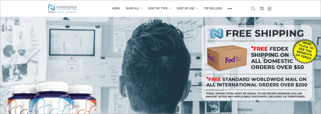 Nootropics Depot Homepage Screenshot