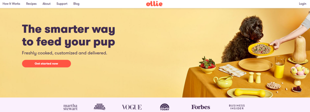 Ollie Homepage Screenshot