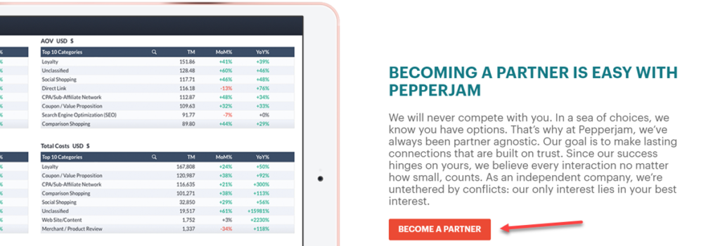 Pepperjam Partner Signup Page