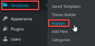 popup templates in Elementor