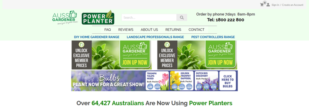 Power Planter Homepage Screenshot