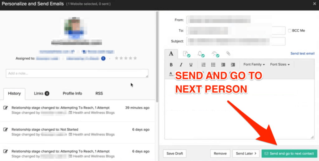 Buzzstream Personalize and Send Emails