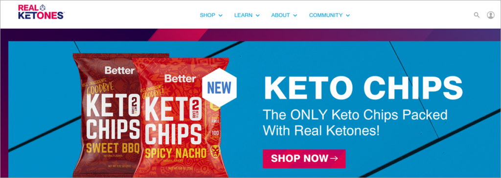 Reveal Ketones Homepage Screenshot