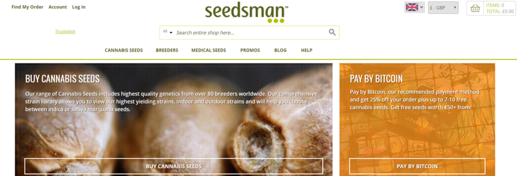 Seedsman Homepage Screenshot