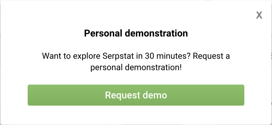 Serpstat Personal Demostration Demo Request