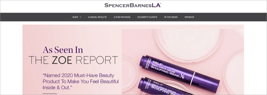 Spencer Barnes Homepage Screenshot