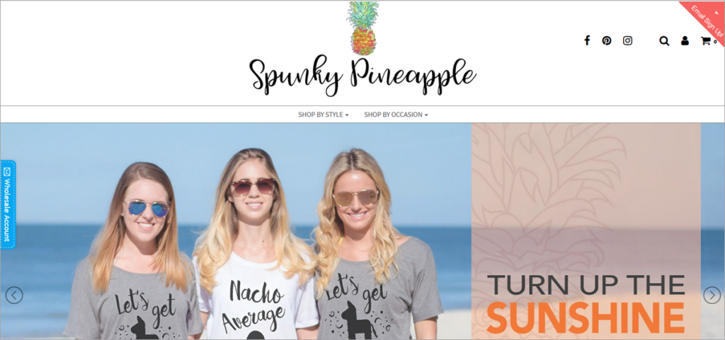 Spunky Pineapple Homepage Screenshot