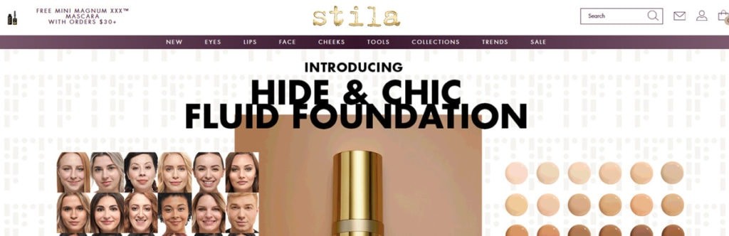 Stila Cosmetics Homepage